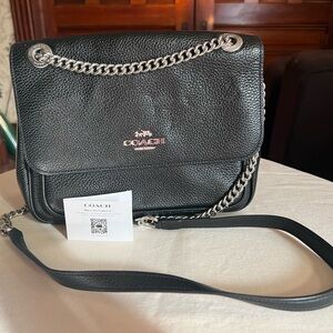 Coach Black Crossbody Bag with Chain Strap